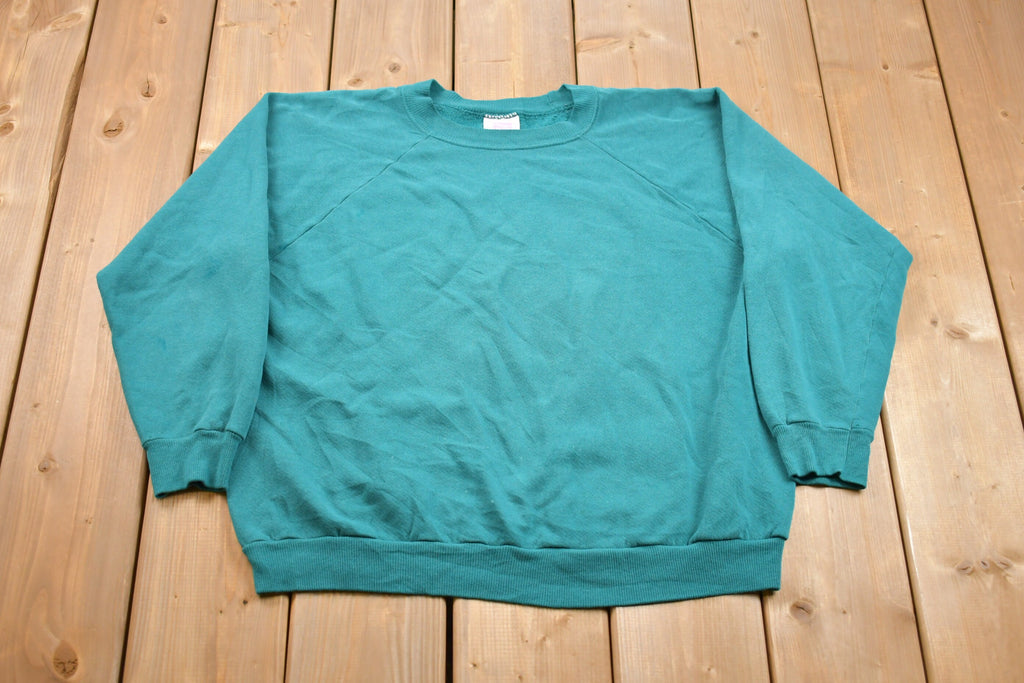 Vintage 1980s Blank Raglan Crewneck Sweatshirt