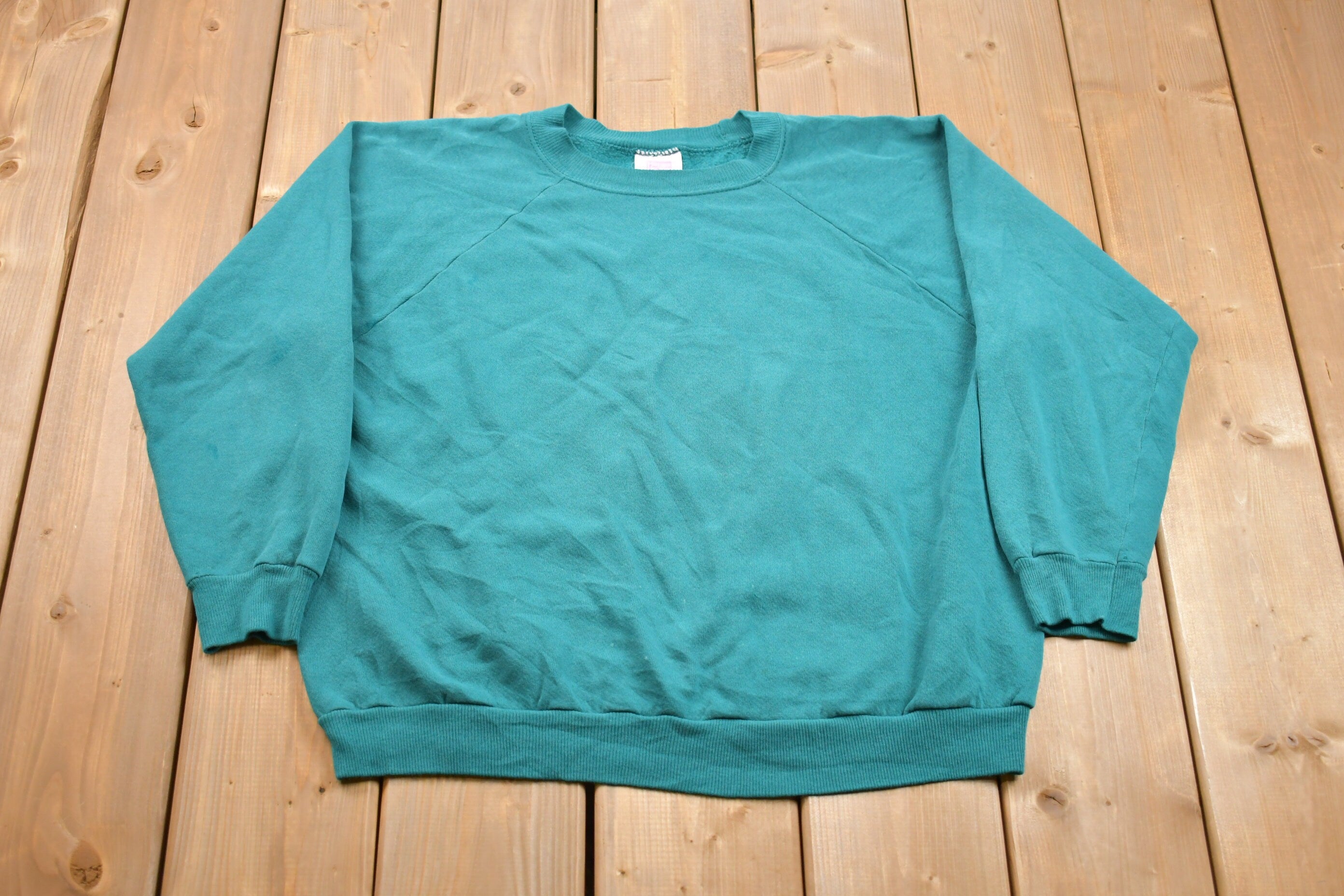 Vintage 1980s Blank Raglan Crewneck Sweatshirt