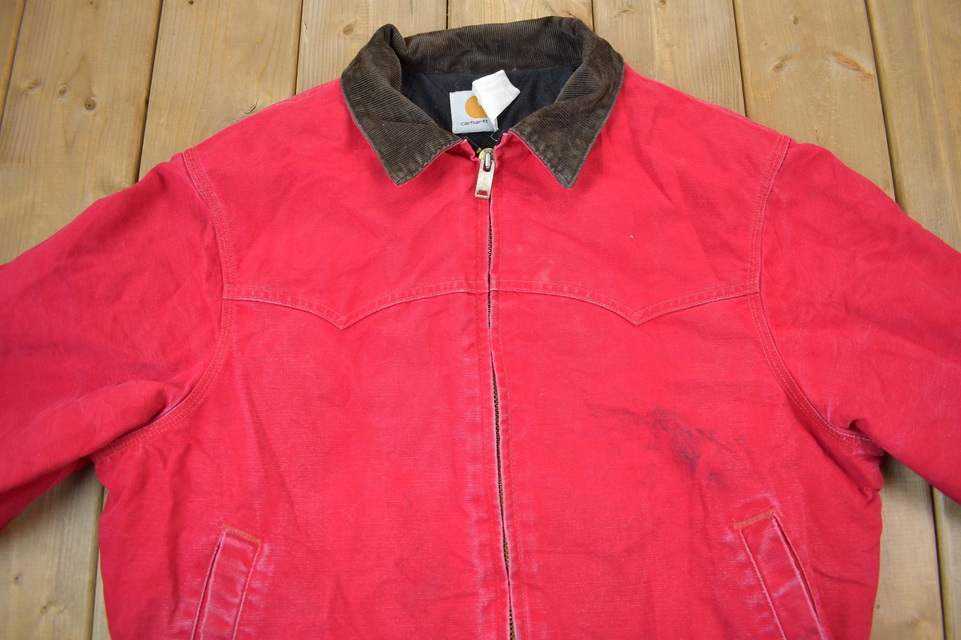 Vintage 1980s Carhartt Red Santa Fe Work Jacket