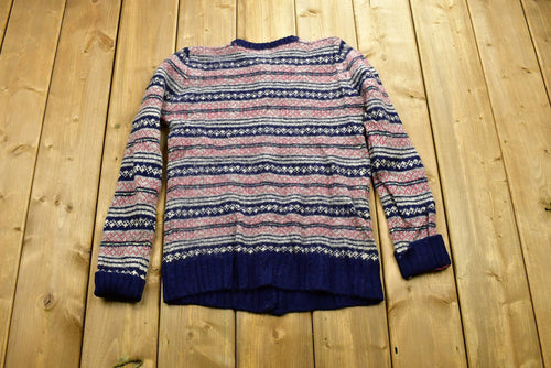 Vintage 90's Knitted Sweater / Vintage 90s Sweater / Pattern Sweater / Outdoor / Hand Knit / Button Down Sweatshirt