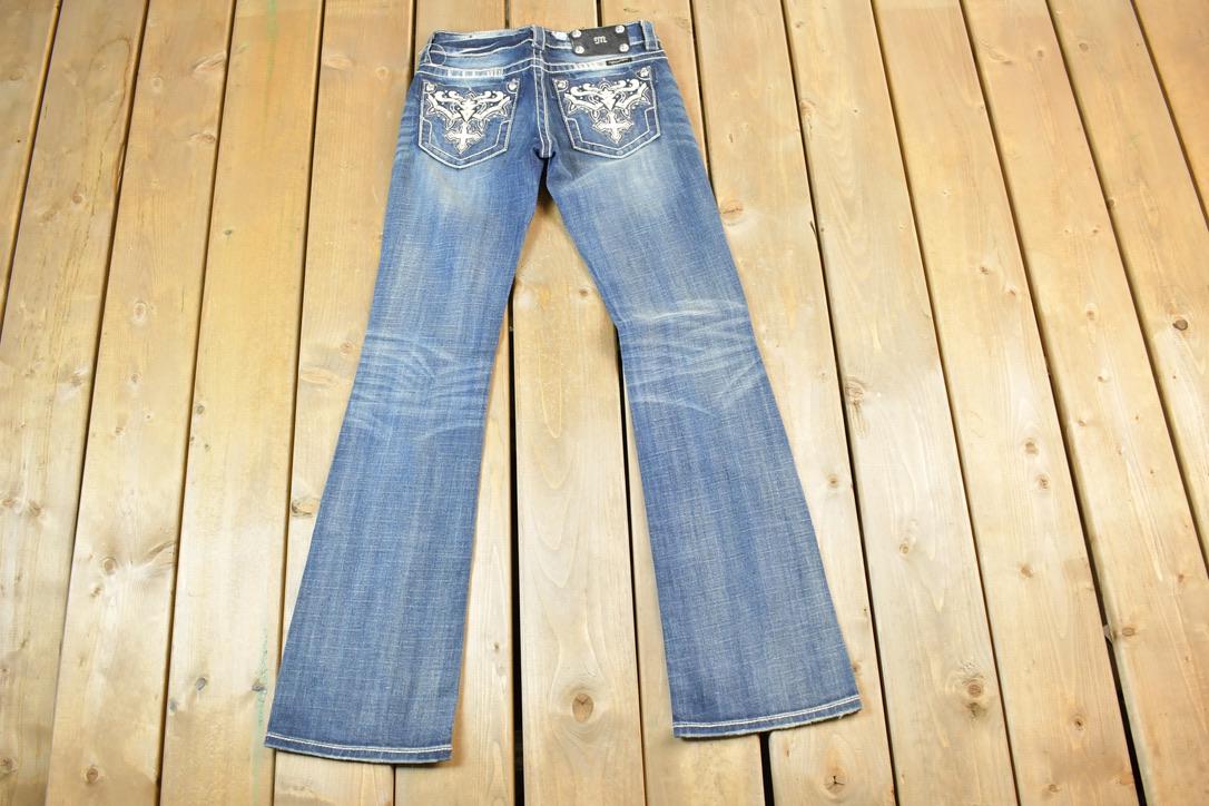 Vintage Y2K Miss Me Bedazzled Low Rise Jeans Size 26x31