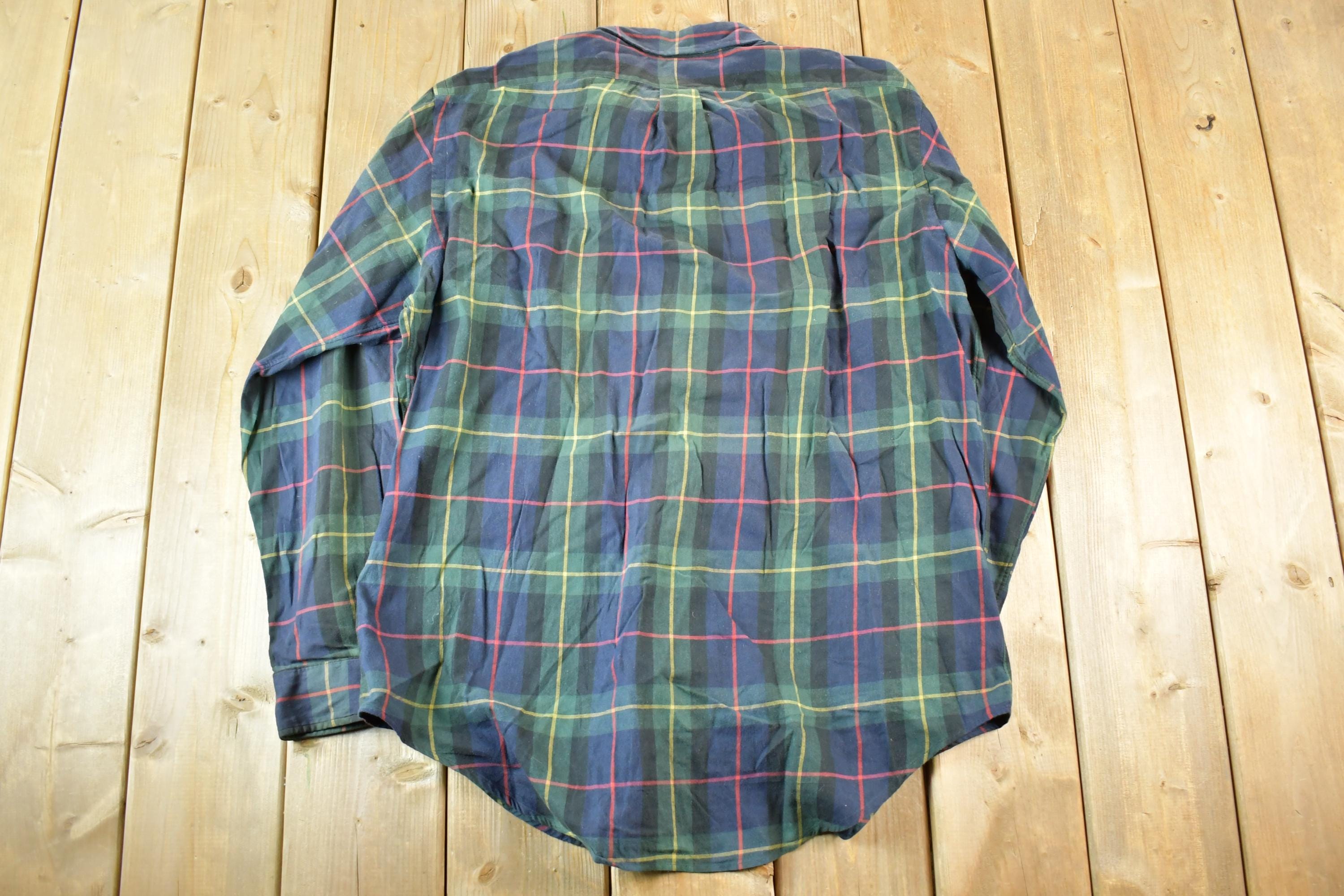 Vintage 1990s Ralph Lauren Plaid Button Up Shirt Men's L