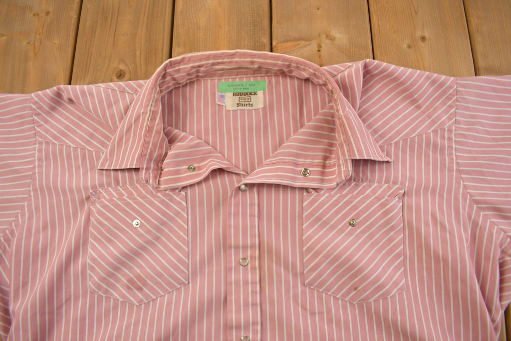 Vintage 1990s Ruddock Shirts Striped Button Up Shirt
