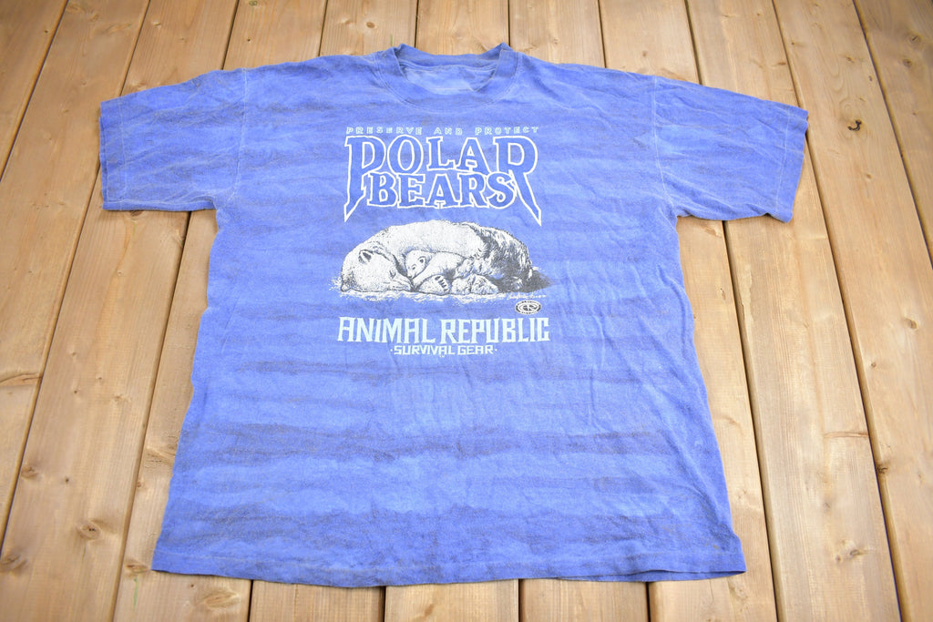 Vintage 1991 Polar Bear Theme Graphic T-Shirt