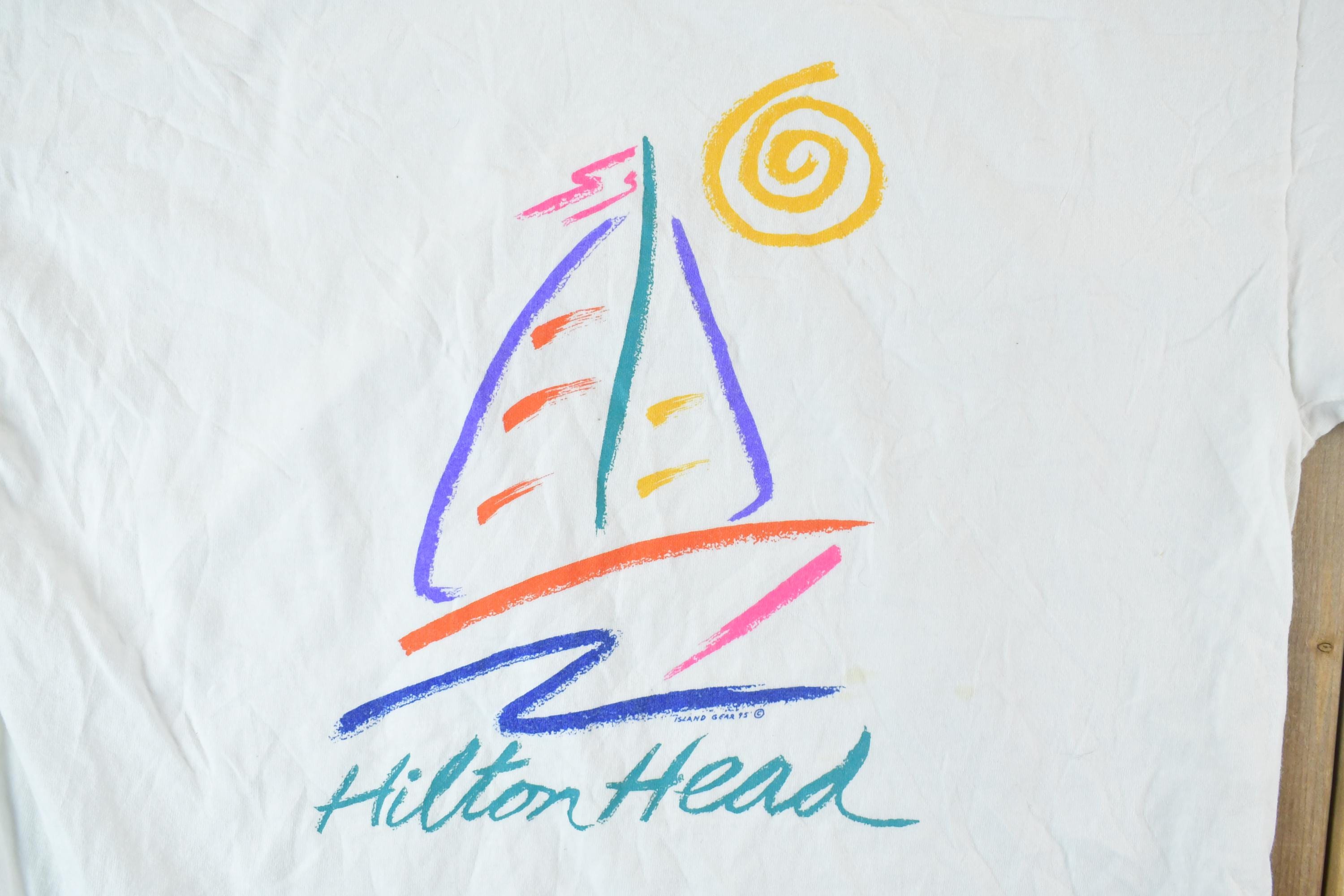 Vintage 1990s Hilton Head Boating Single Stitch T-Shirt