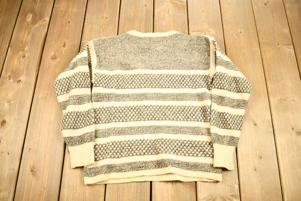 Vintage 1980s Dalton Lambs Wool Knitted Crewneck Sweater