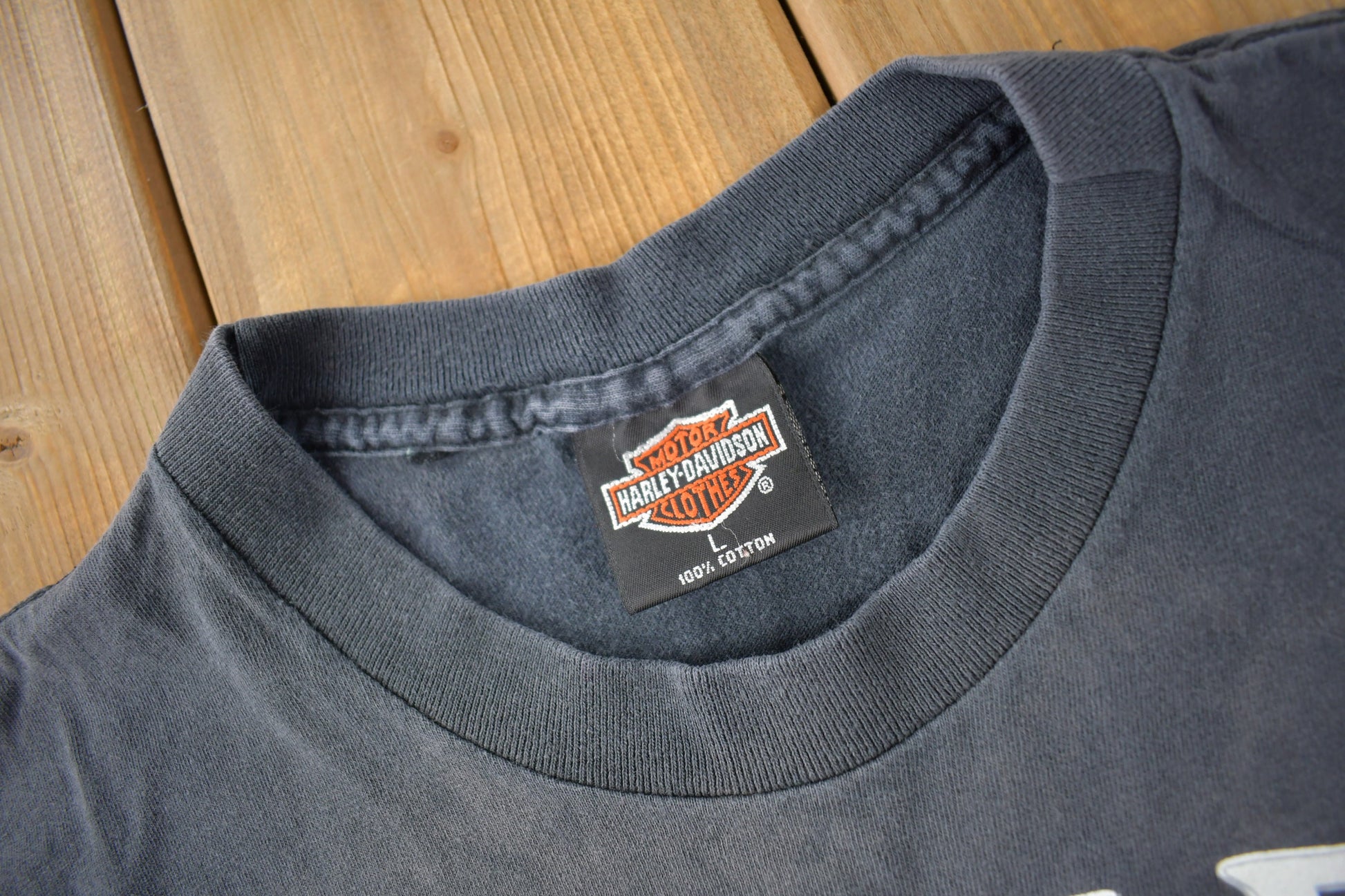 Vintage 1992 Jordan's Harley Davidson Burlington NC Single Stitch Graphic T-Shirt Made In USA