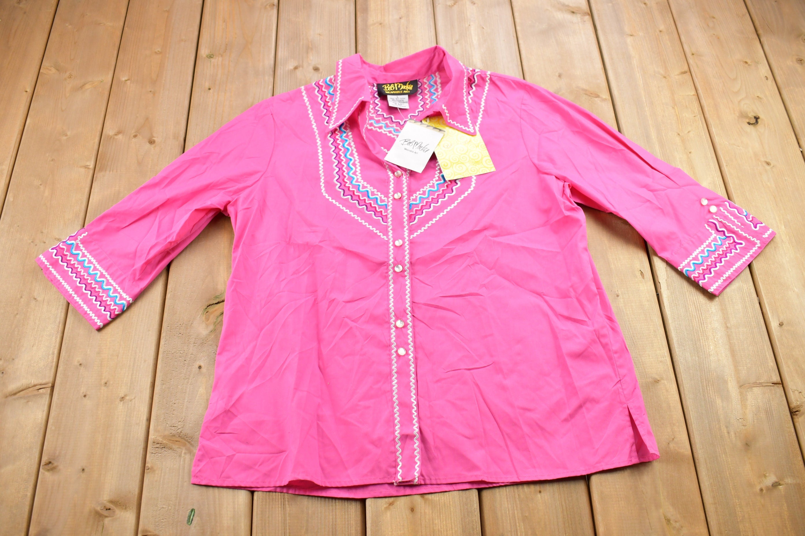 Vintage 1990s Bob Mackie Wearable Art Button Up Shirt