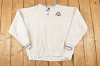 Vintage 1990s Aztec Bird Quarter Button Crewneck Sweatshirt Mens L
