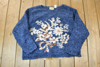 Vintage 1990s Liz Claiborne Lizwear Floral Knit Crewneck Sweater