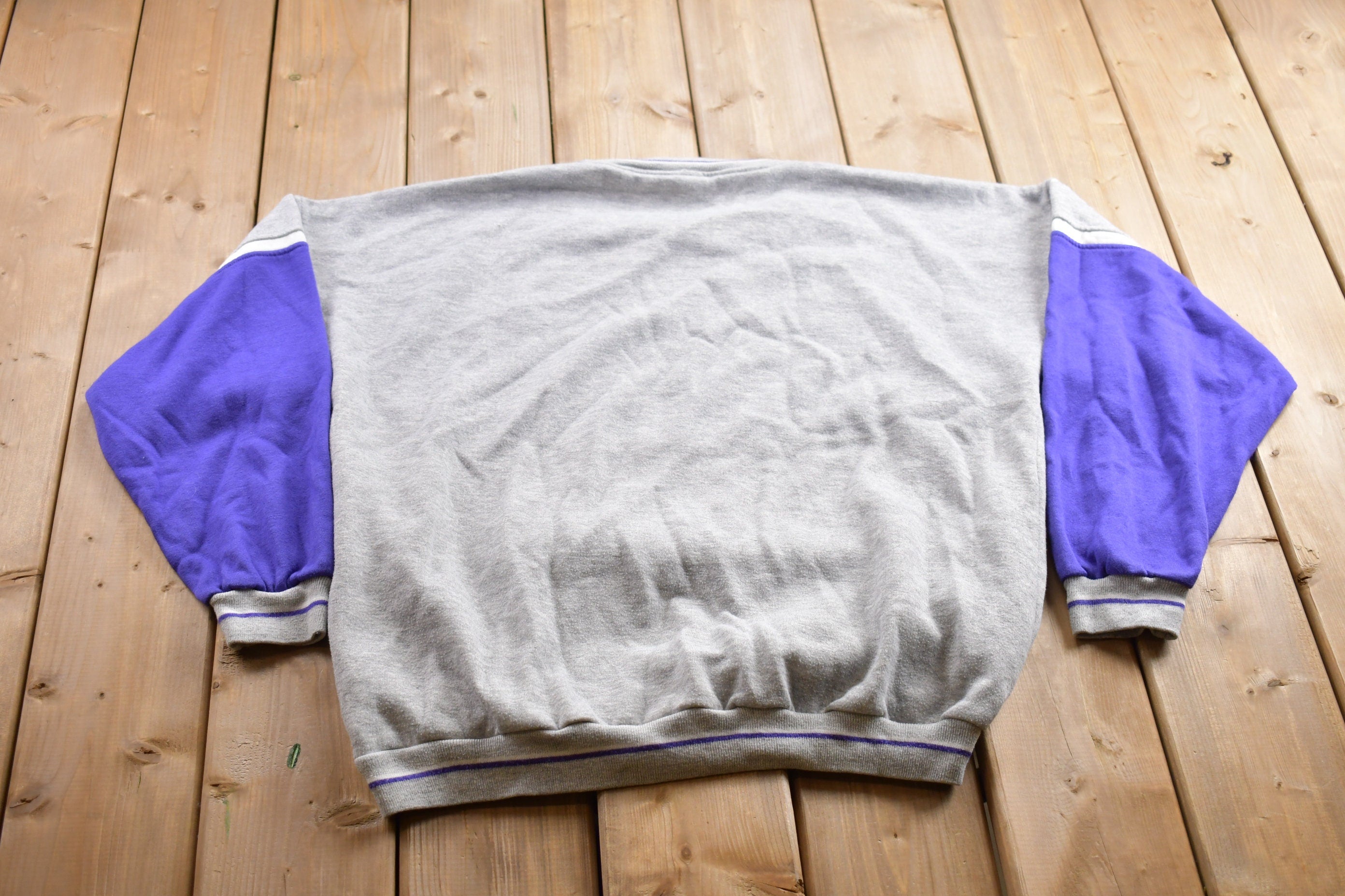 Vintage 1990s Blank Colour Block Crewneck Sweatshirt