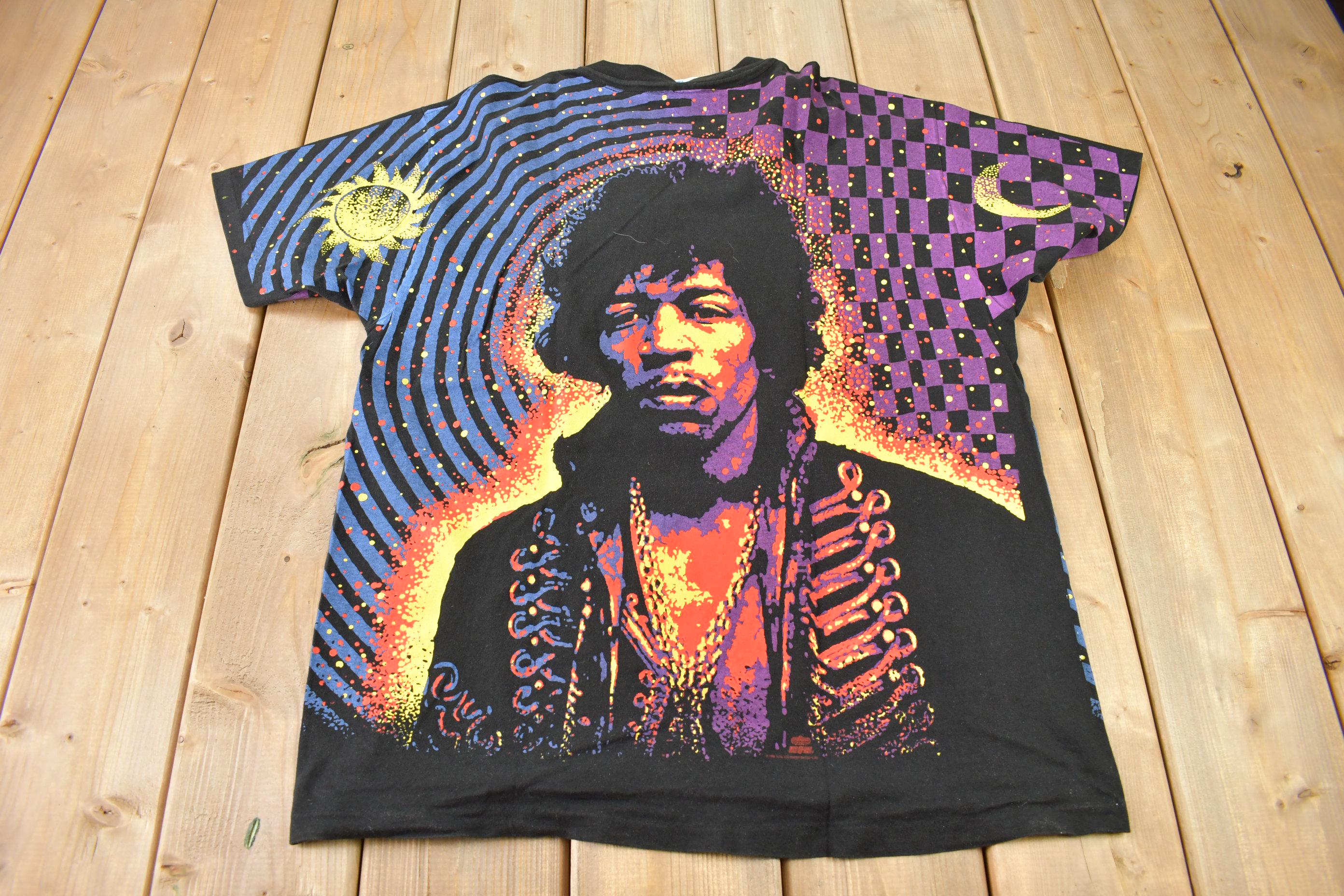 Vintage 1992 Jimi Hendrix Are You Experienced? All Over Print Single Stitch Band T-Shirt