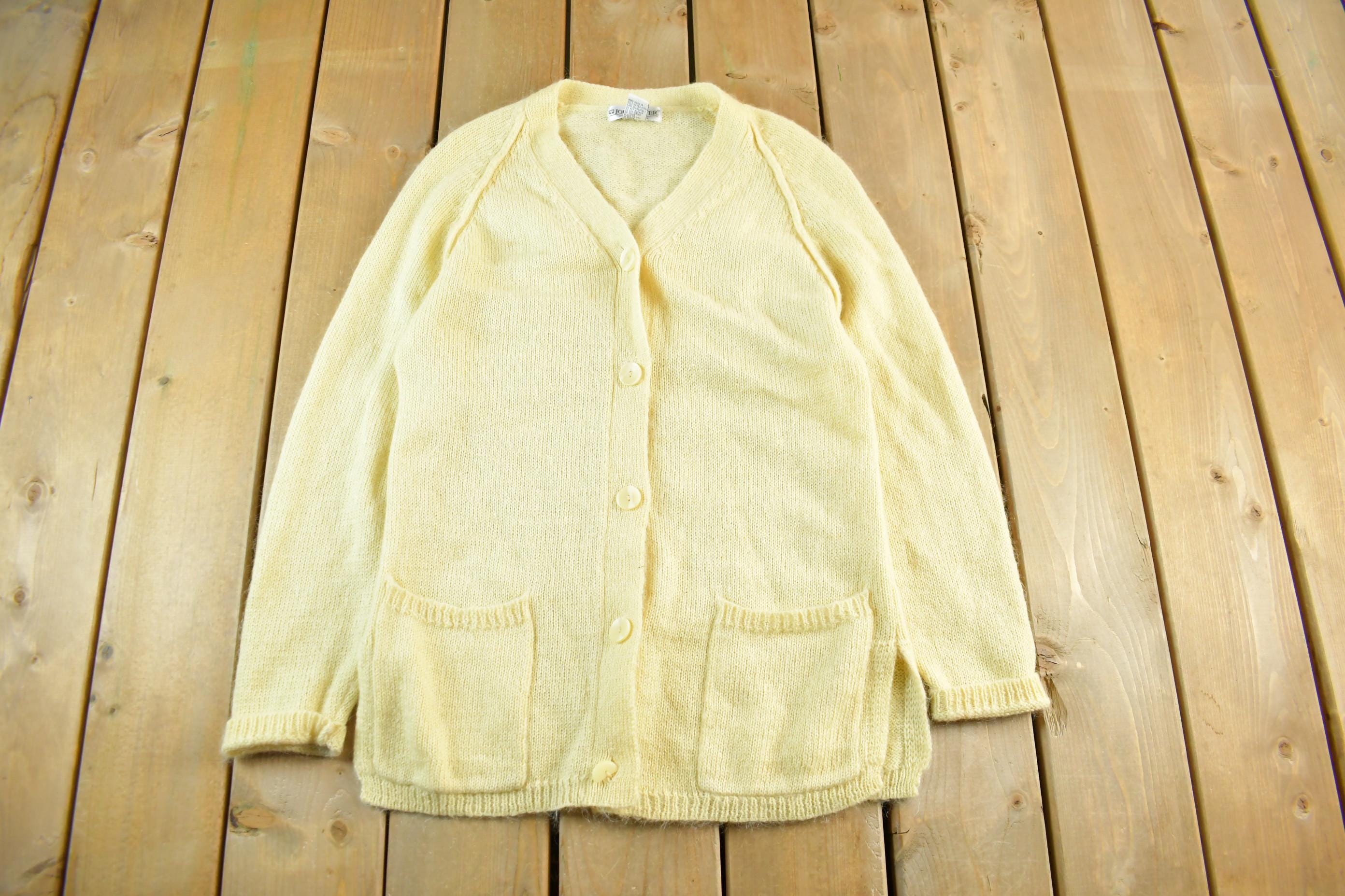 Vintage 1980s John Meyer Mohair Knit Cardigan Sweater Women's Small