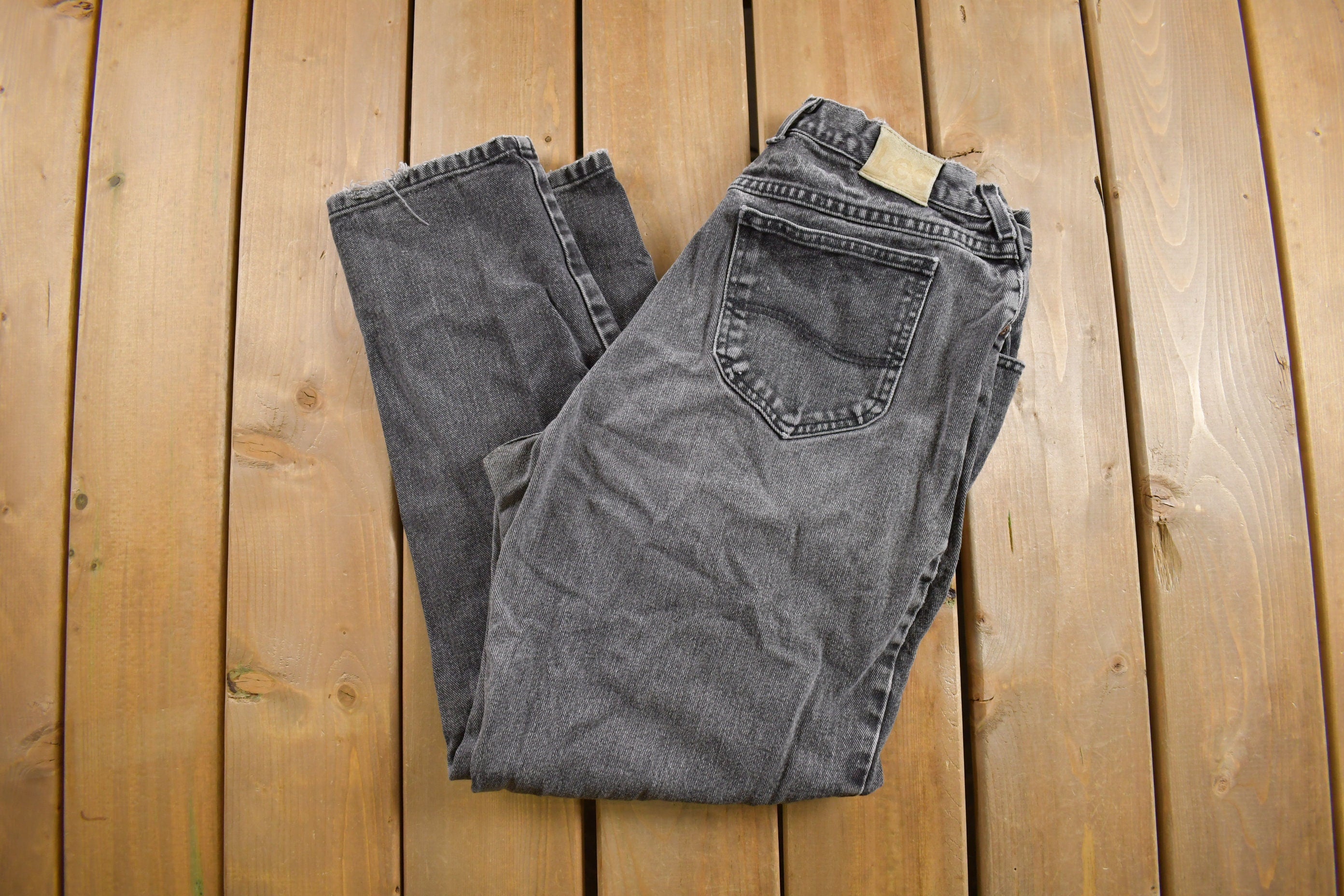 Vintage 1980s LEE Black Jeans Size 32 x 29.5