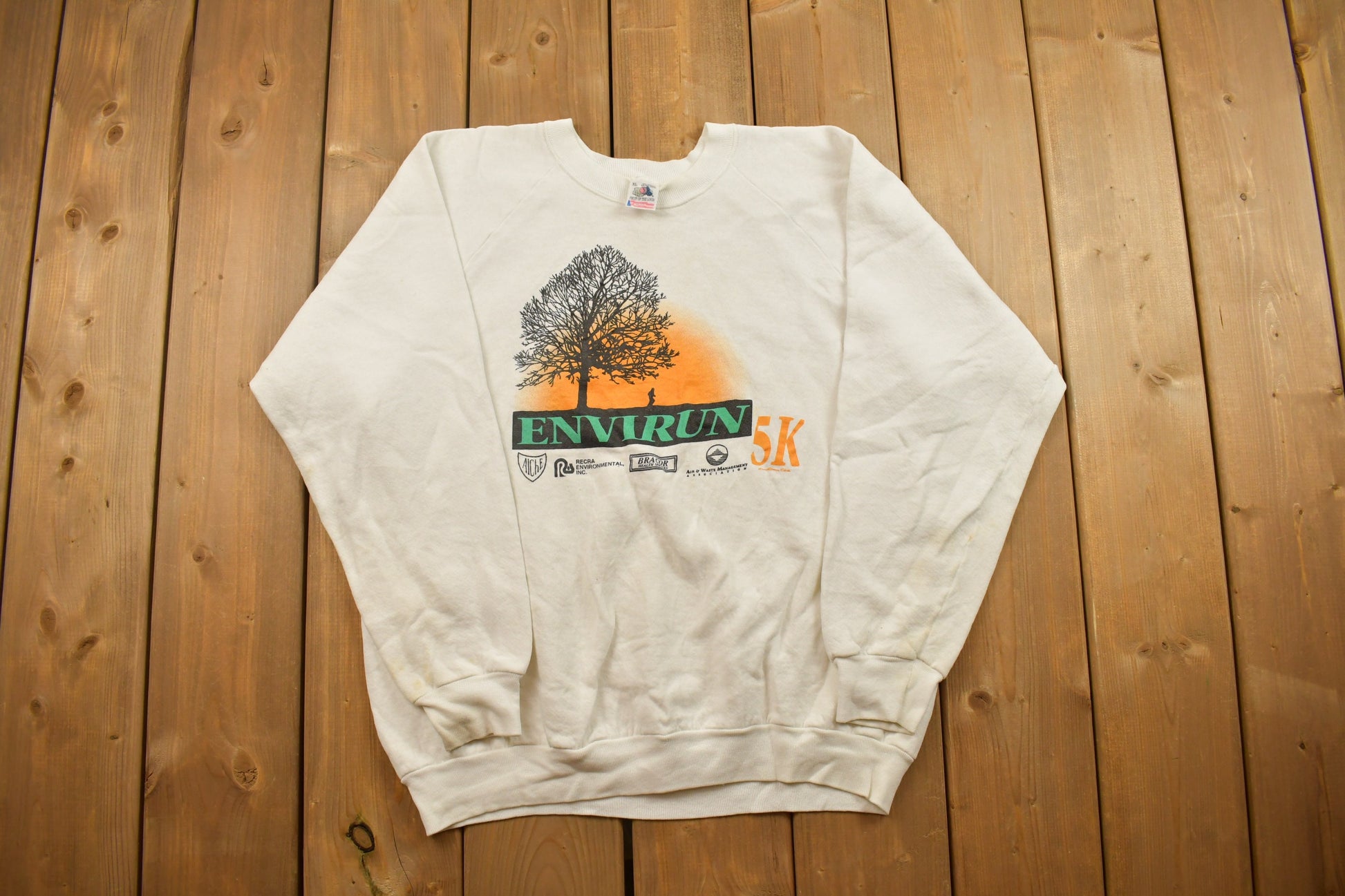 Vintage 1990s Envirun Marathon Crewneck Sweatshirt /