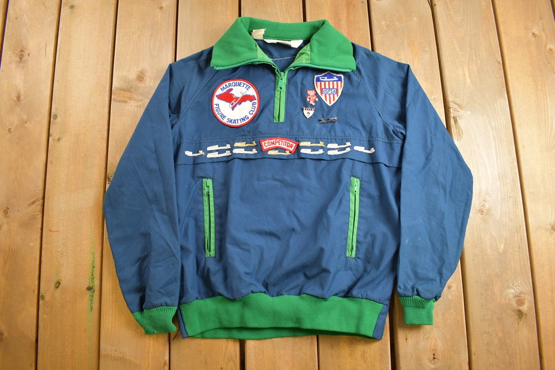 Vintage 1980s All Over Patch Woolrich Quarter Zip Jacket