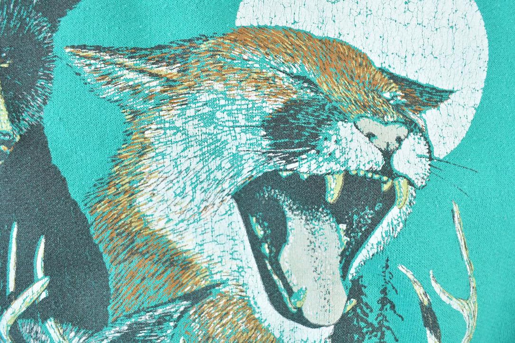 Vintage 1990s Bear Bobcat Outdoorsman Crewneck Sweatshirt