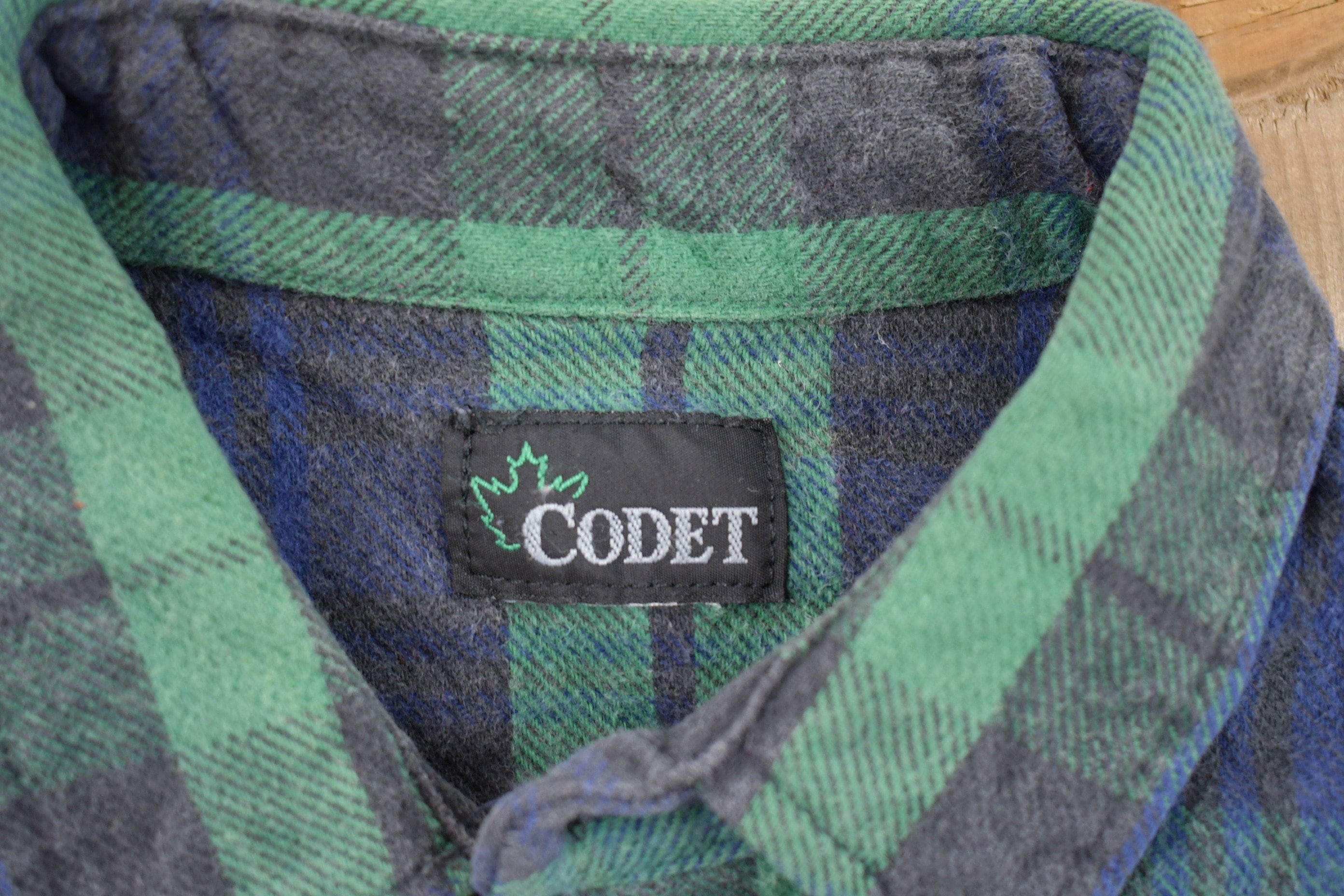Vintage 1990s Codet Plaid Button Up Board Shirt