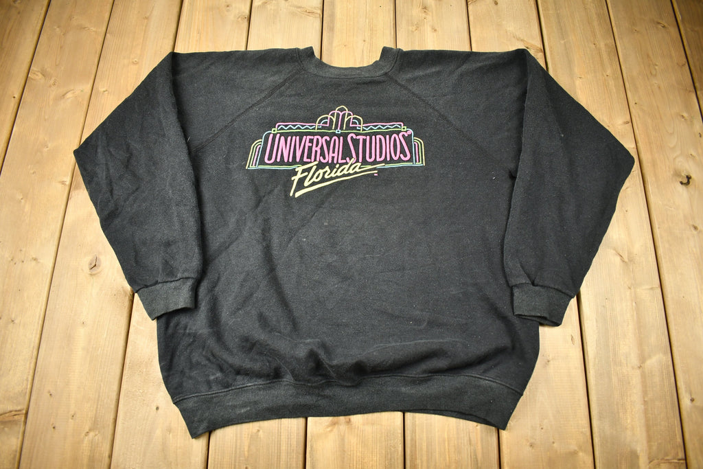 Vintage 1980s Universal Studios Florida Raglan Crewneck Sweatshirt