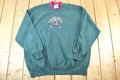 Vintage 1990s Top Stitch By Morning Sun Cute Floral Double Collar Crew Neck Sweater Made In USA 90s Crewneck