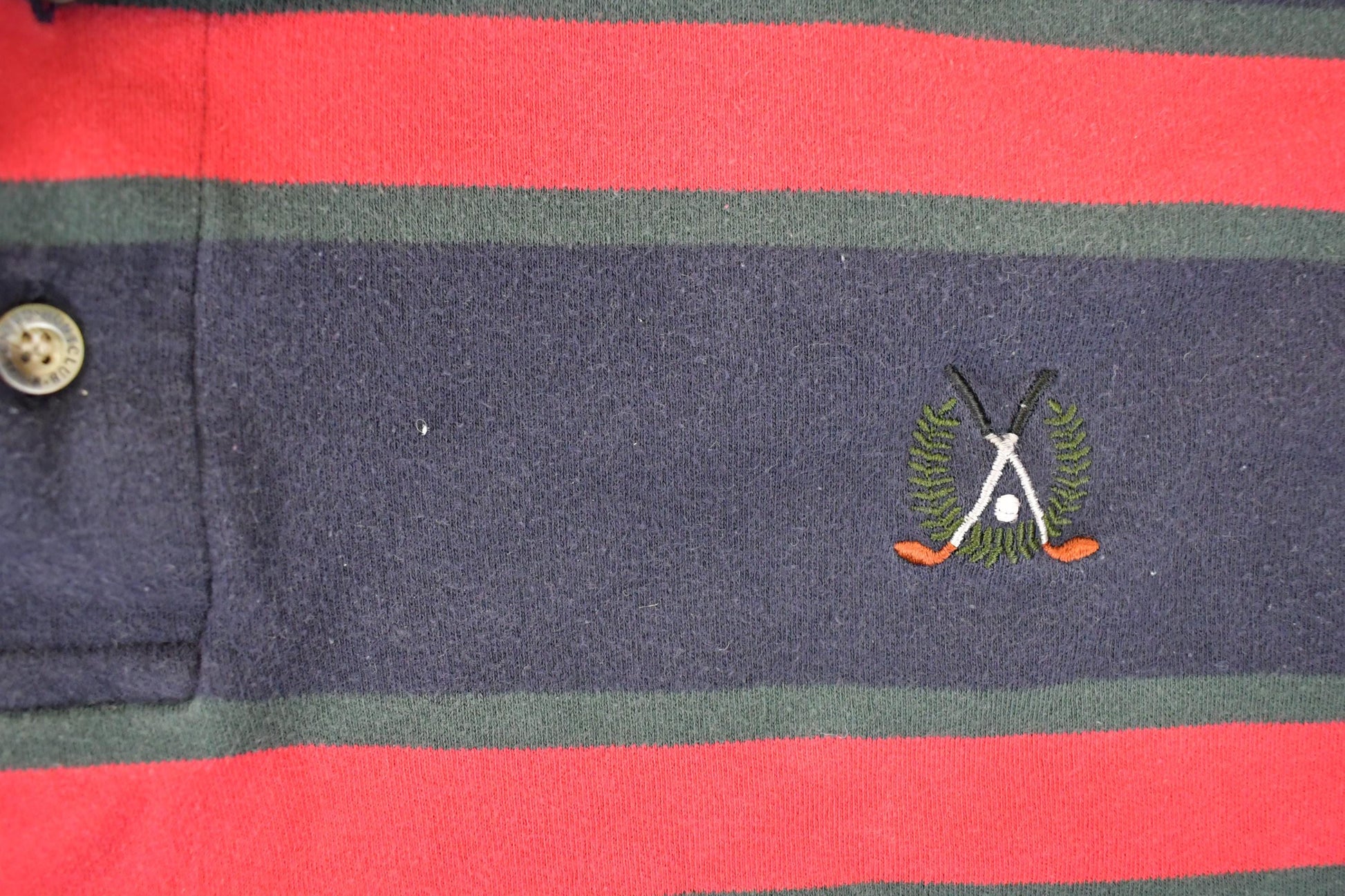 Vintage 1990s HC Golfing Embroidered Button Up Polo Shirt Men's M