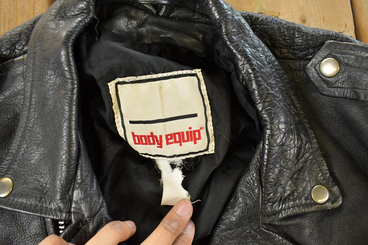 Vintage 1990s Body Equip. Leather Biker Jacket Men's Medium