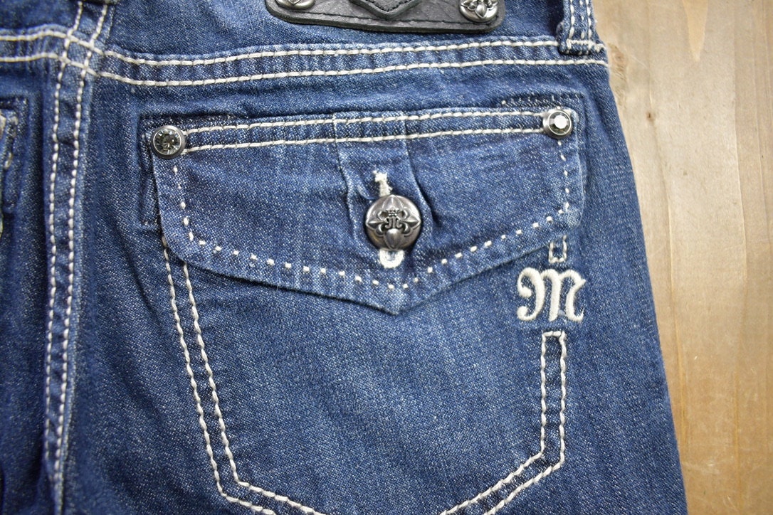 Vintage Y2K Miss Me Bedazzled Low Rise Jeans Size 26x31