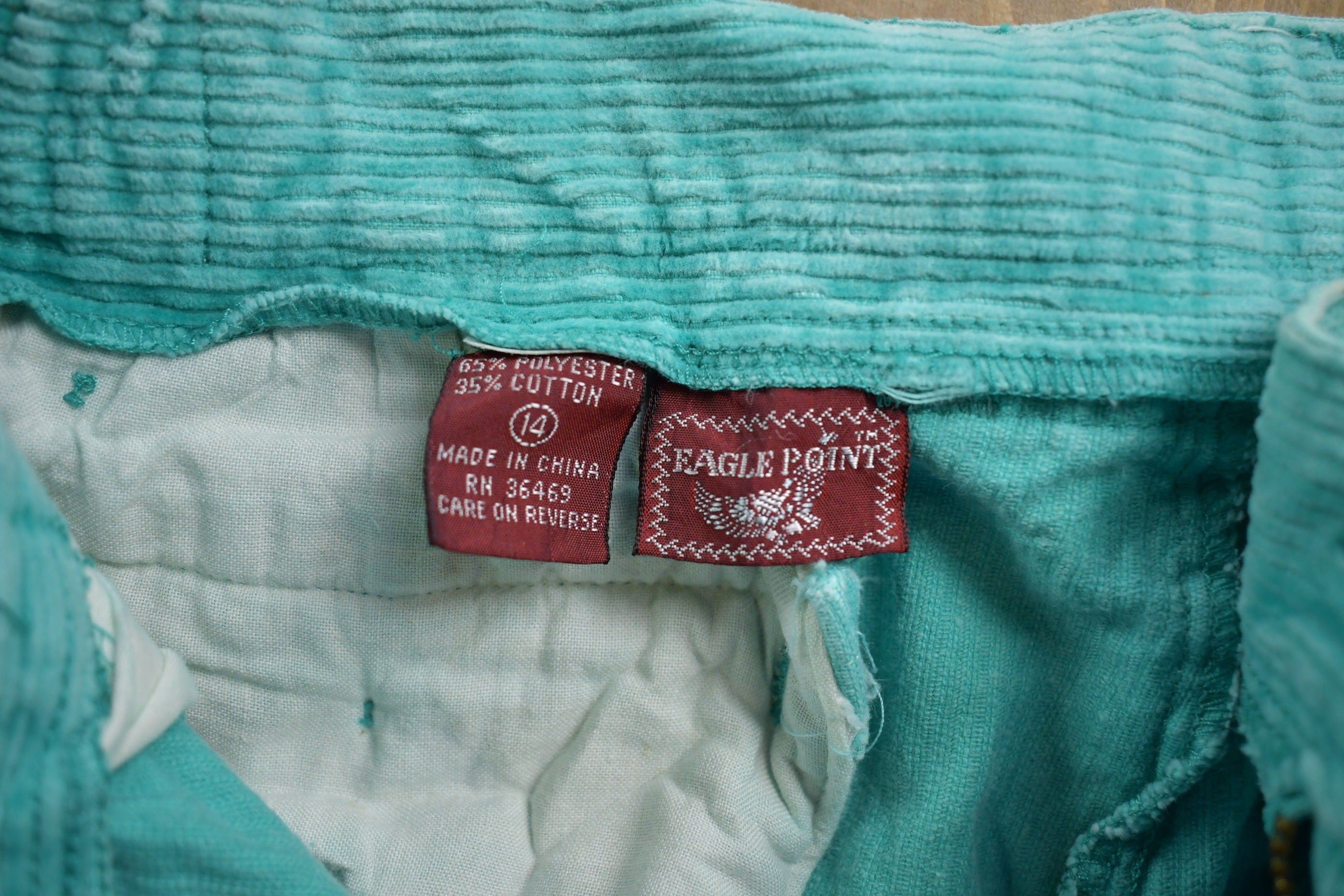 Vintage 1990s The Rock Teal Corduroy Flare Pants Size 26 x 29