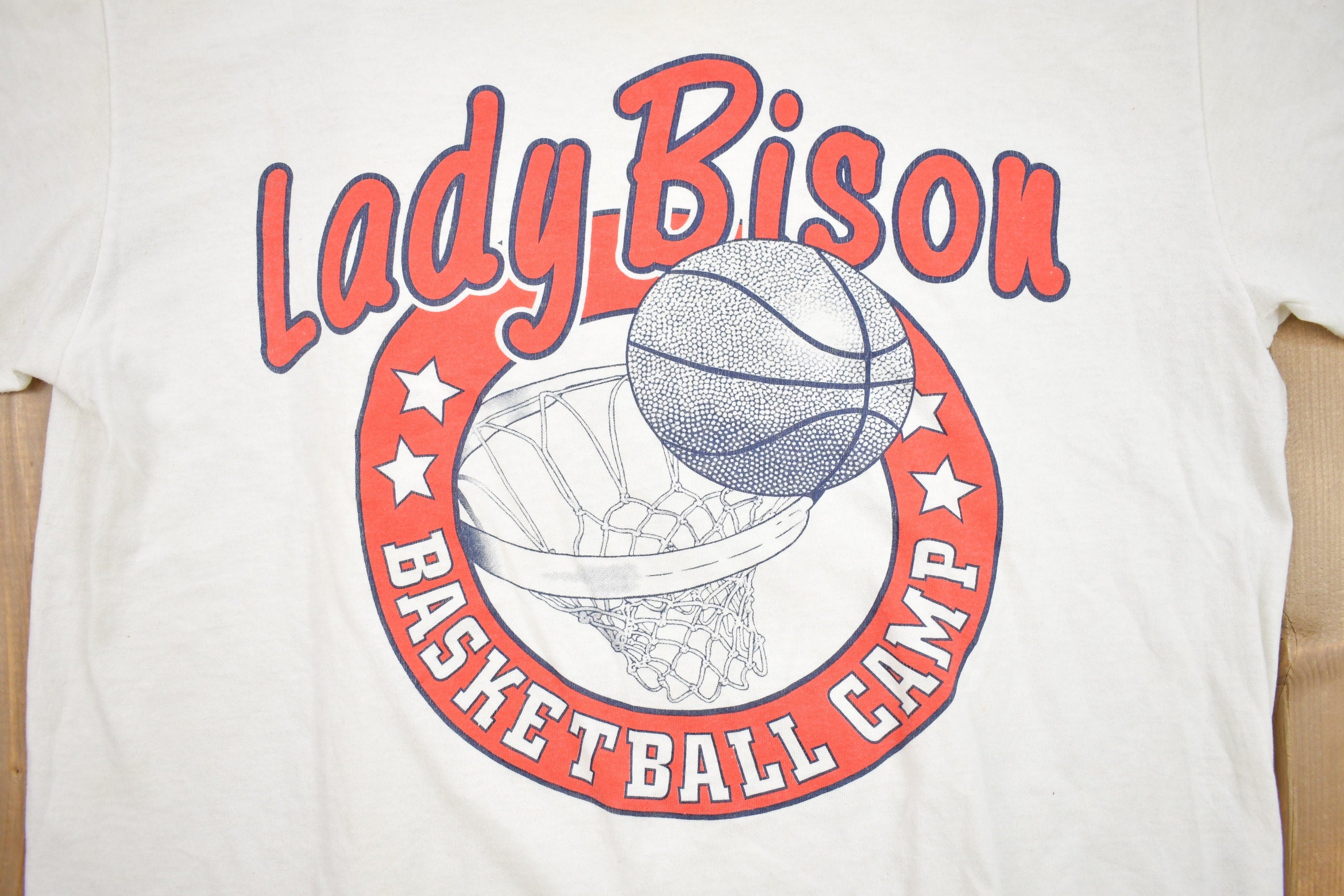 Vintage 1990s Lady Bison Basketball Camp T-Shirt