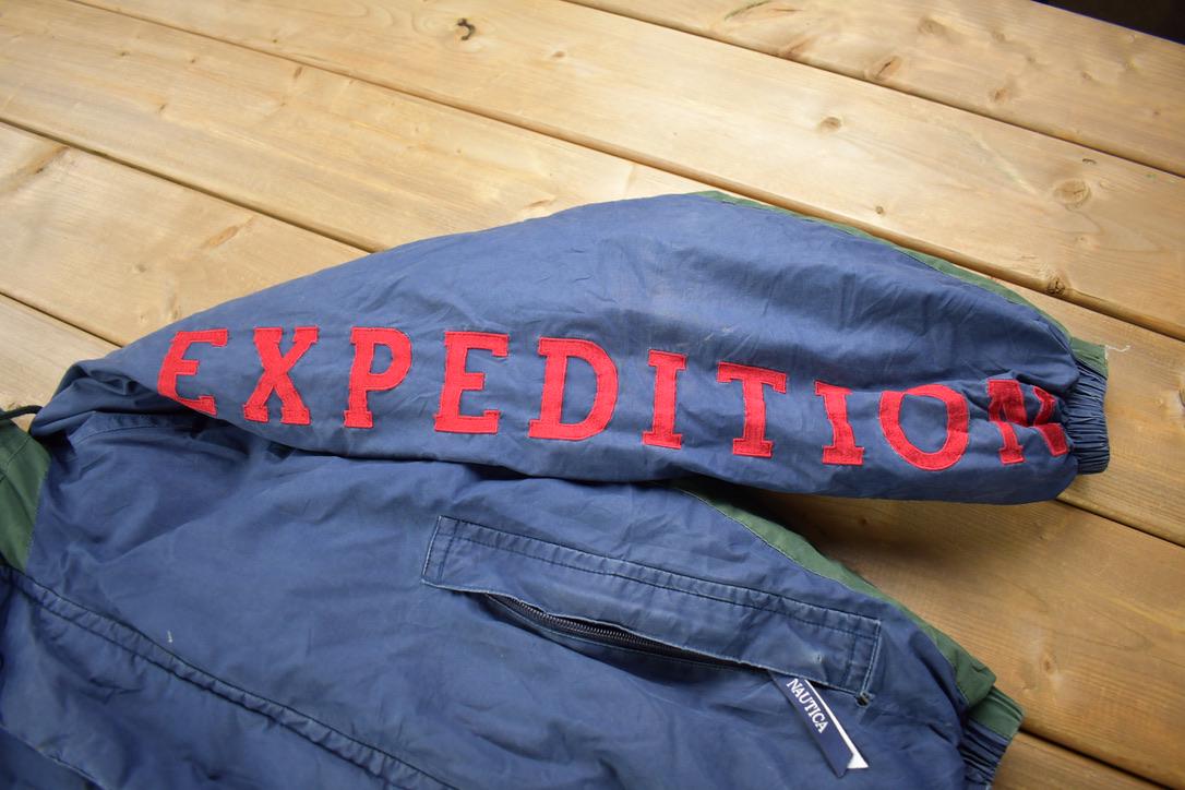 Vintage 1990s Reversible Nautica Expedition Goose Down Puffer Jacket
