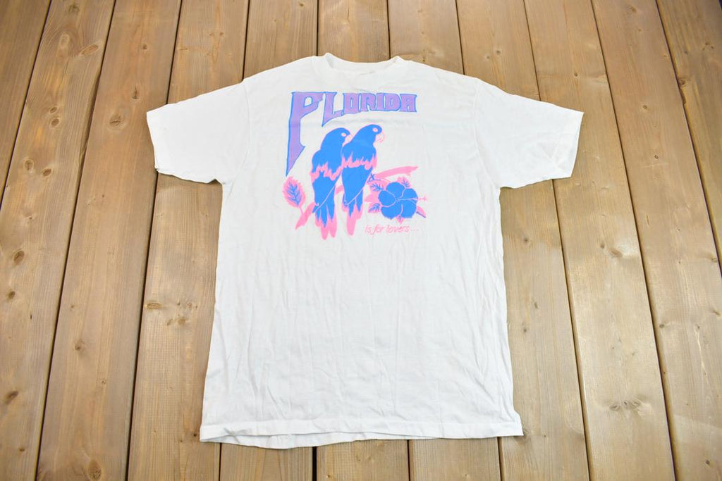 Vintage 1980s Florida Is For Lovers Graphic Souvenir T Shirt
