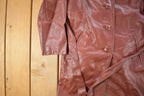 Vintage 1980s Ami Leather Trench Coat Women's Small