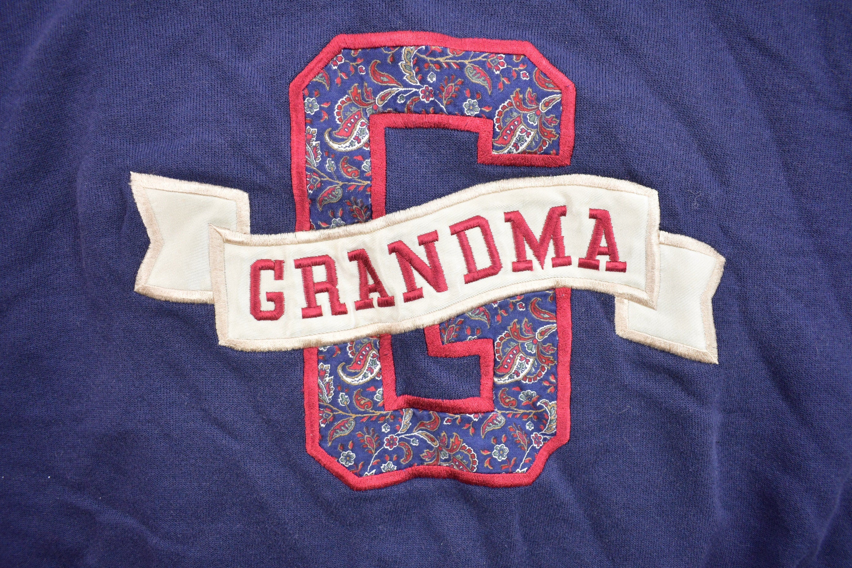 Vintage 1990s Cute Grandma Embroidered "G" Crewneck Sweater