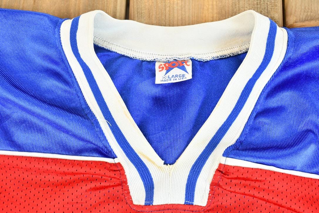 Vintage 1990s Cropped Fit Revere High School Mesh Football Jersey Size Xl