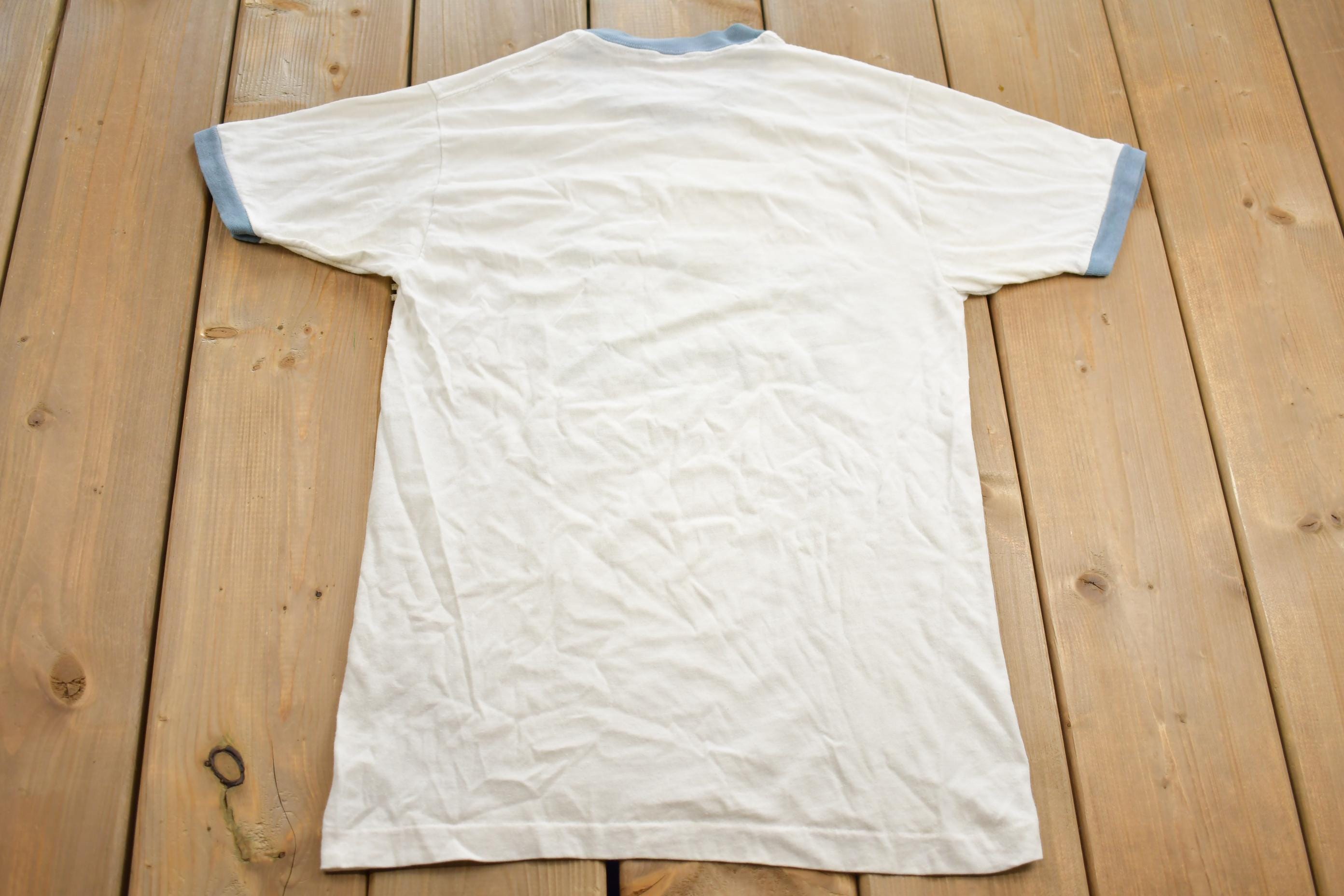 Vintage 1980s "I Got It At Flanigan's" Brother Jims Ft Lauderdale Souvenir Ringer Shirt