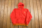 Vintage 1980s Hooded Half Zip Windbreaker Jacket