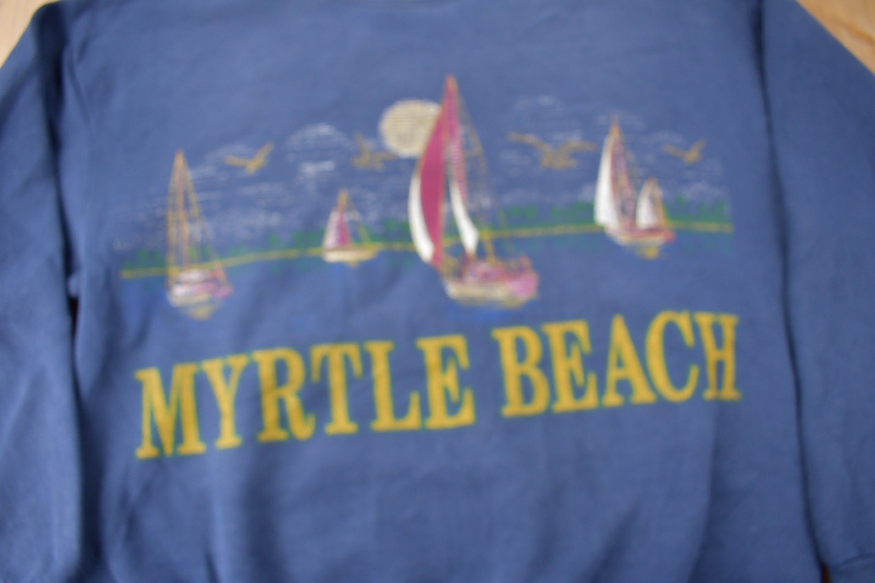 Vintage 1990s Myrtle Beach Double Sided Souvenir Crewneck Sweatshirt Made In USA