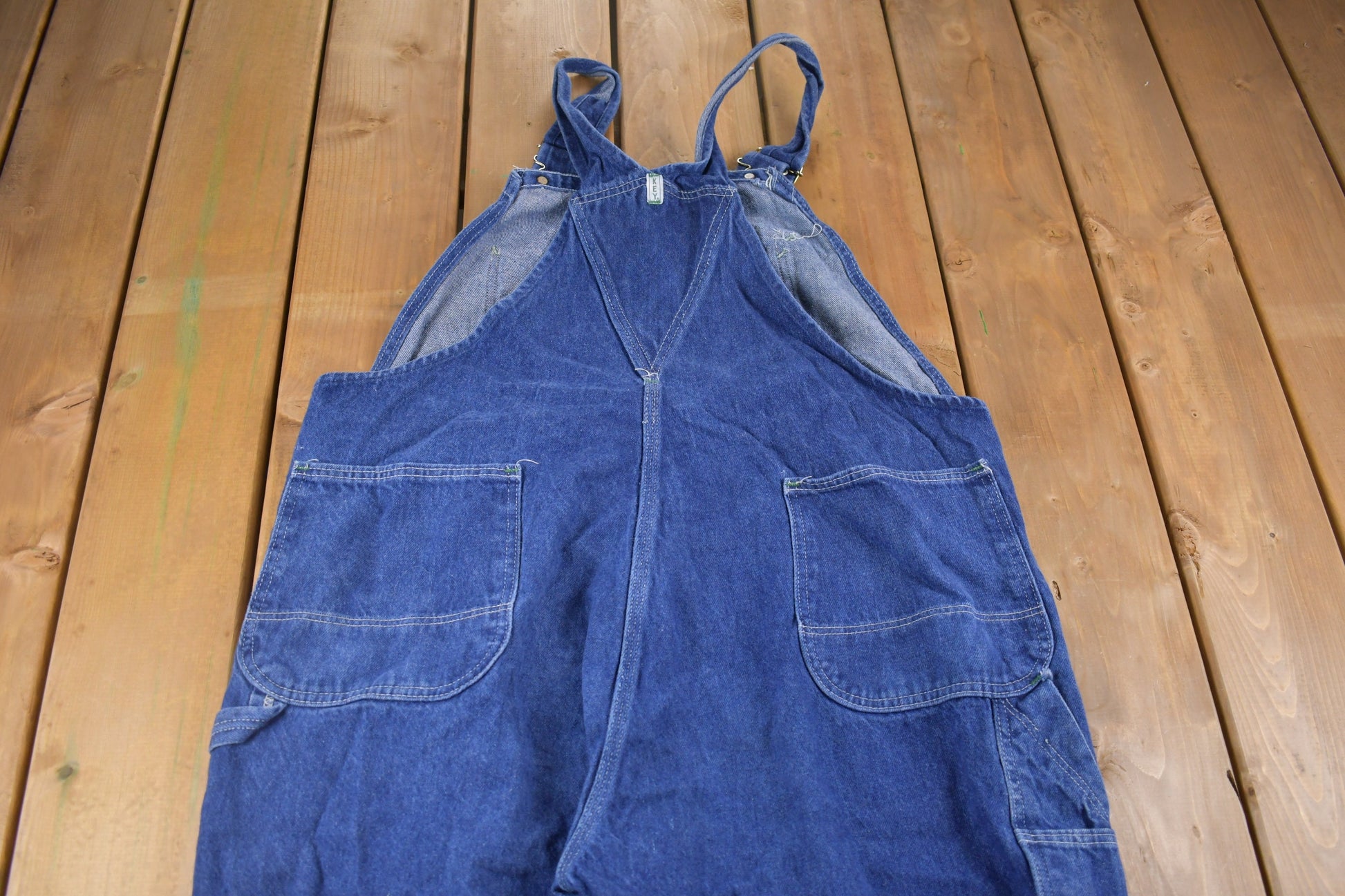 Vintage 1980s Key Imperial Denim Jean Overalls Size 44 x 28