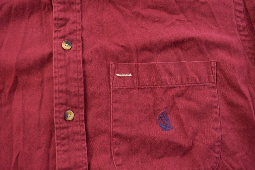 Vintage 1990s Blank Nautica Denim Collar Button Up Shirt