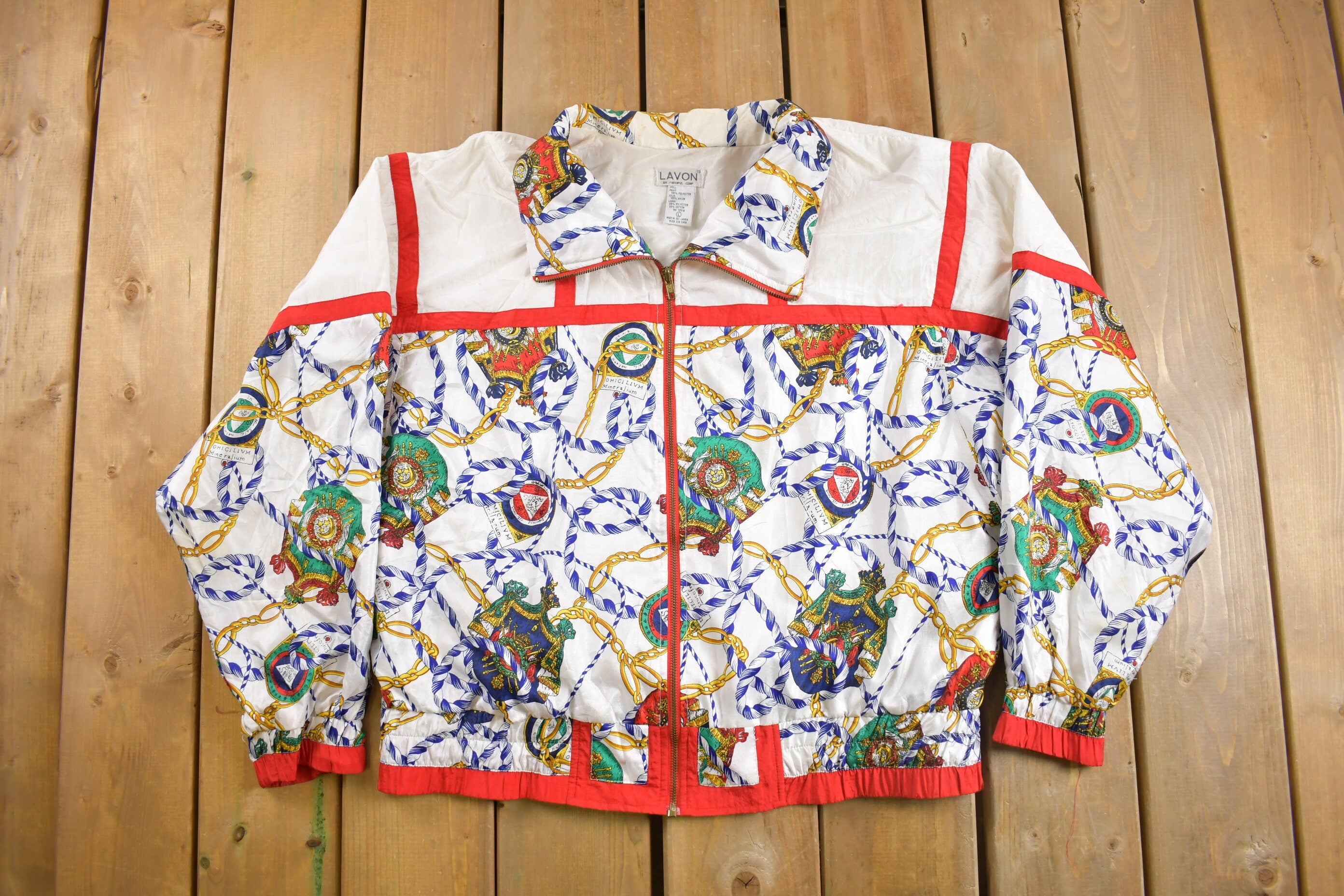 Vintage 1990s Equestrian Theme Wind Breaker Jacket