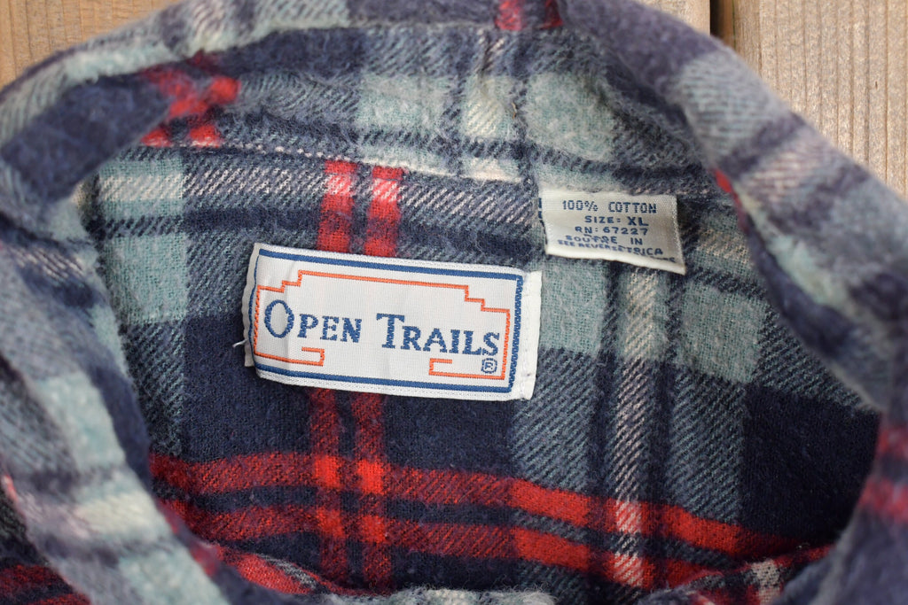 Vintage 1990s Open Trails Plaid Button Up Shirt