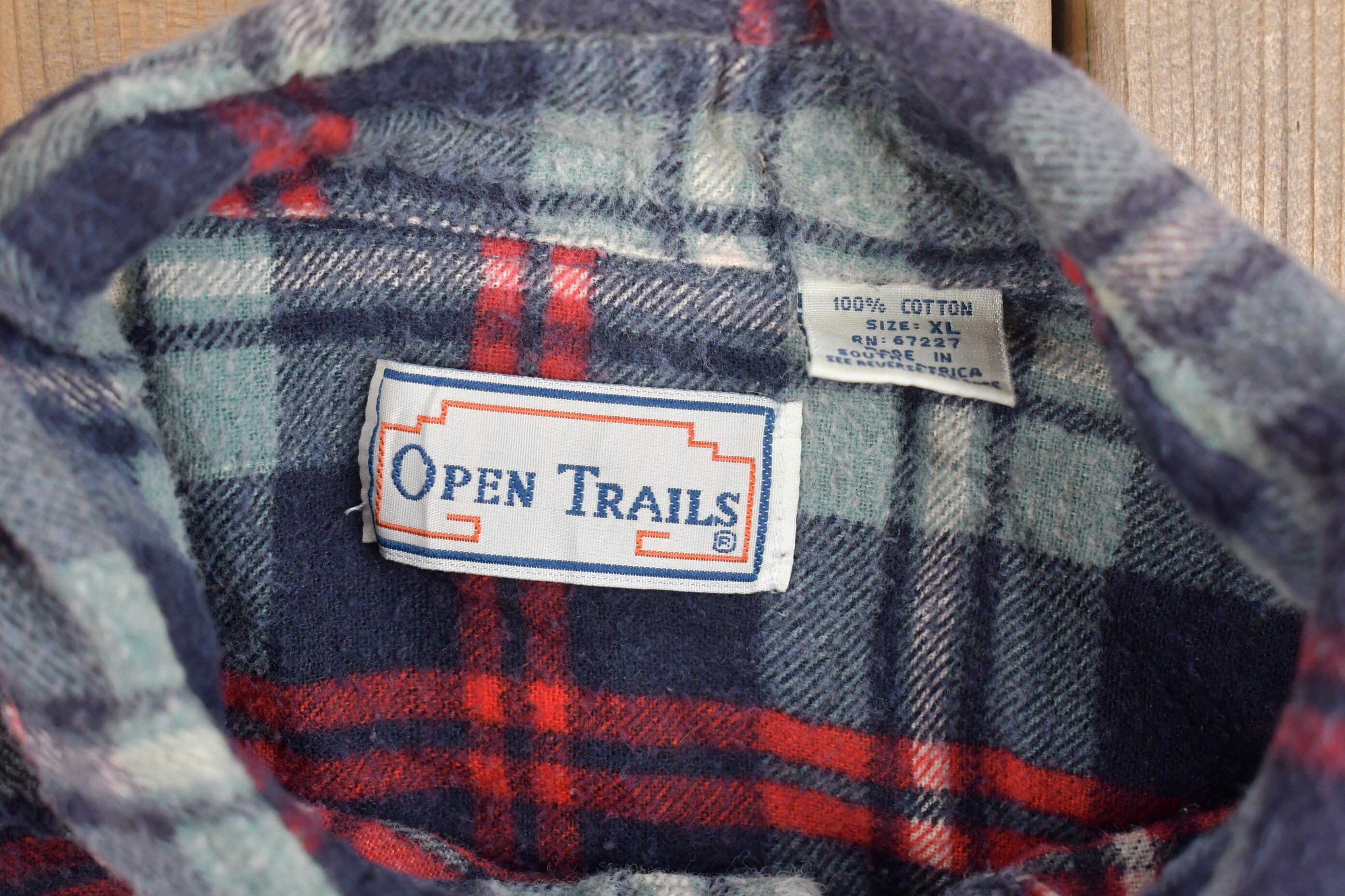 Vintage 1990s Open Trails Plaid Button Up Shirt