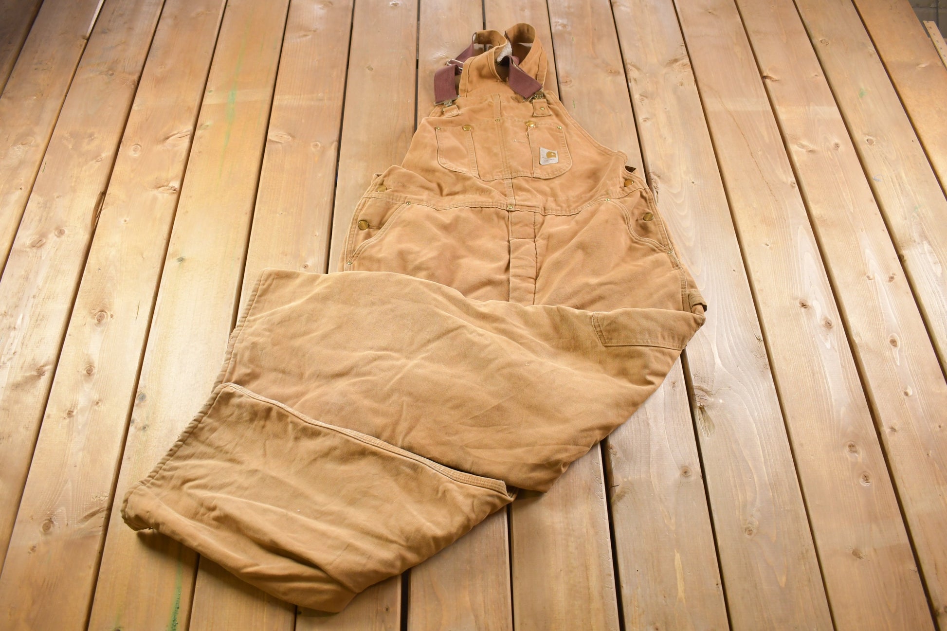 Vintage 1970s Carhartt Double Knee Canvas Overalls Size Medium