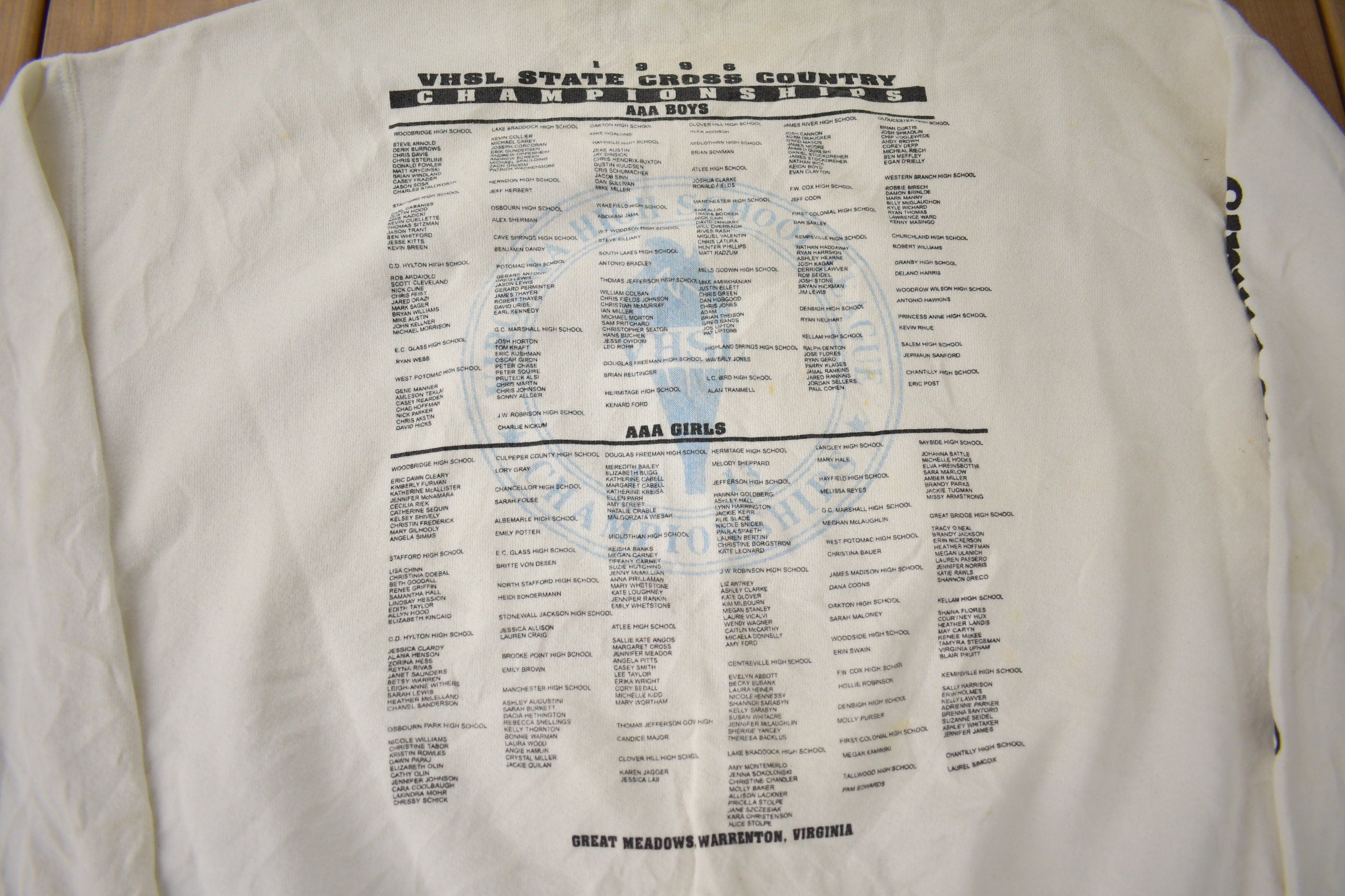 Vintage 1996 Virginia State Cross Country Championships Crewneck Sweatshirt