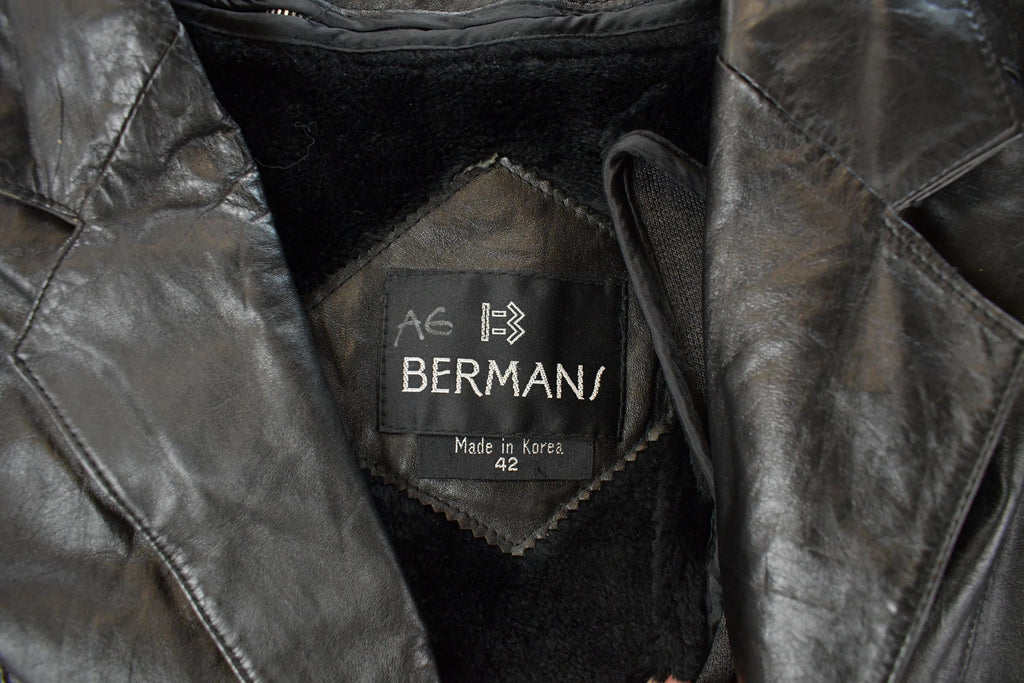 Vintage 1990s Berman's Leather Jacket Men's Medium