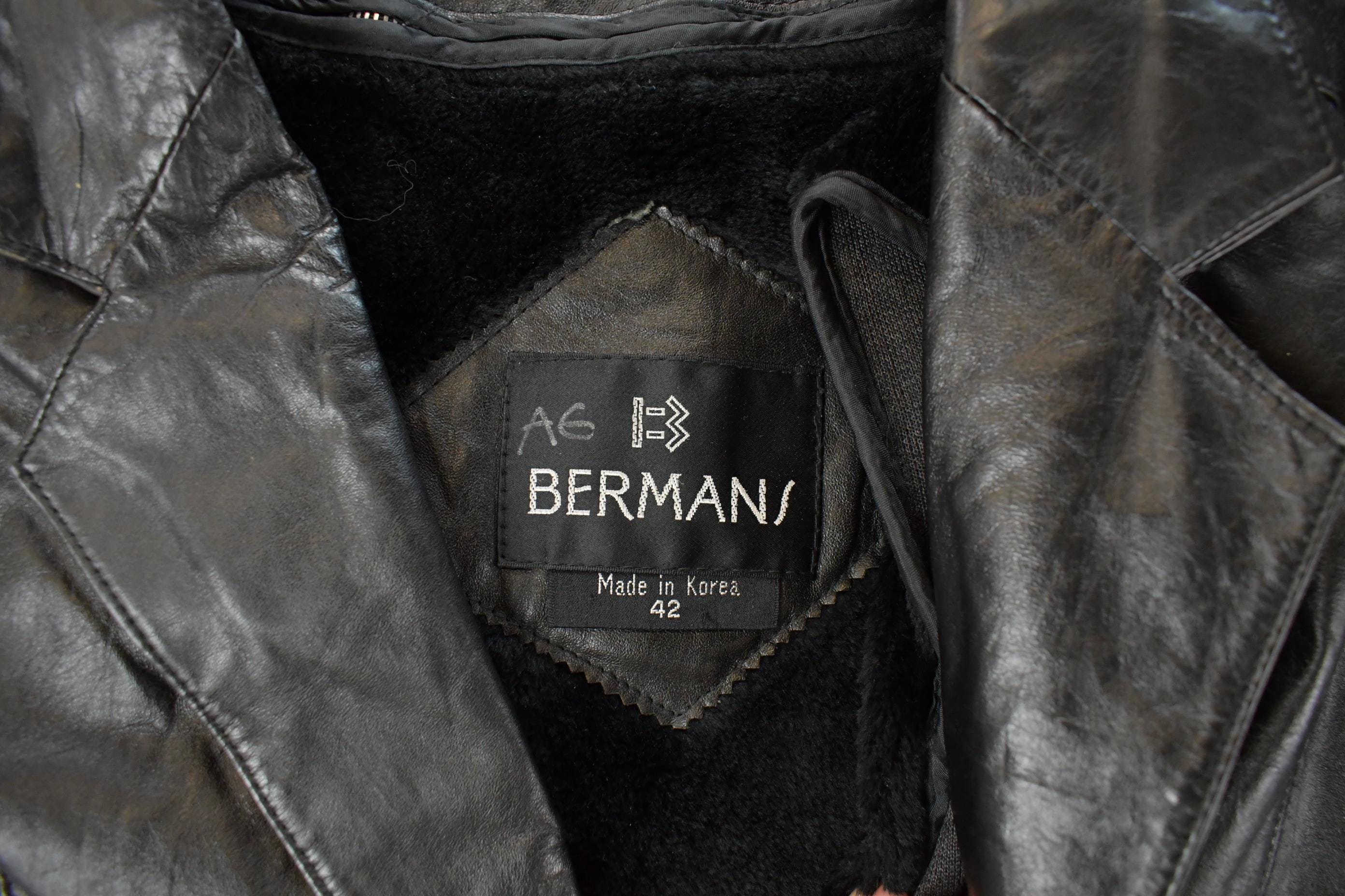 Vintage 1990s Berman's Leather Jacket Men's Medium