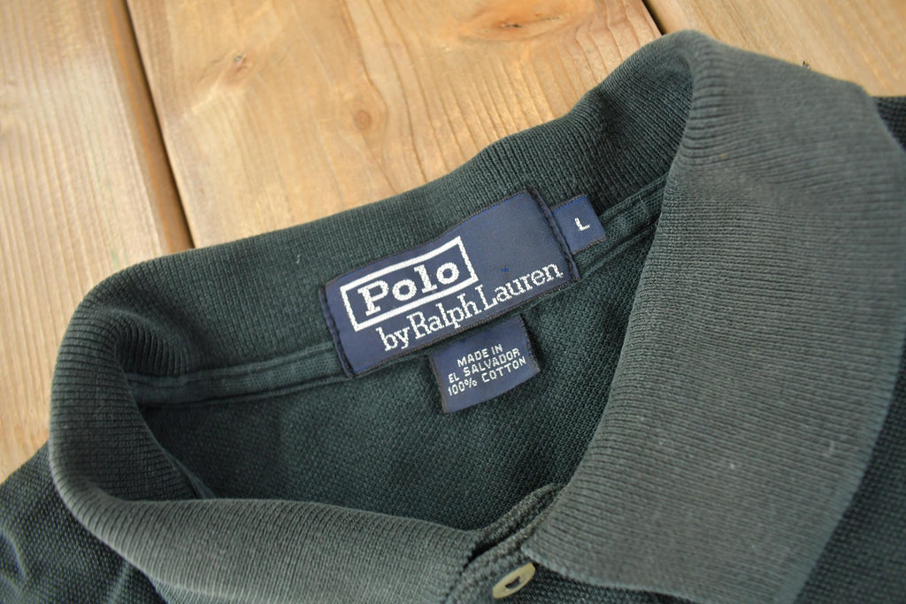 Vintage 1990s Polo By Ralph Lauren Small Pony Black Polo Shirt
