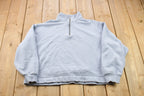 Vintage 1990s Eddie Bauer Blank Blue Quarter Zip Sweater  90s Sweater  Vintage Sweater  Essential  Streetwear  90s Blank