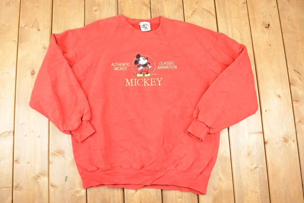 Vintage 1990s Mickey Mouse Embroidered Disney Crewneck Sweater Men's XL