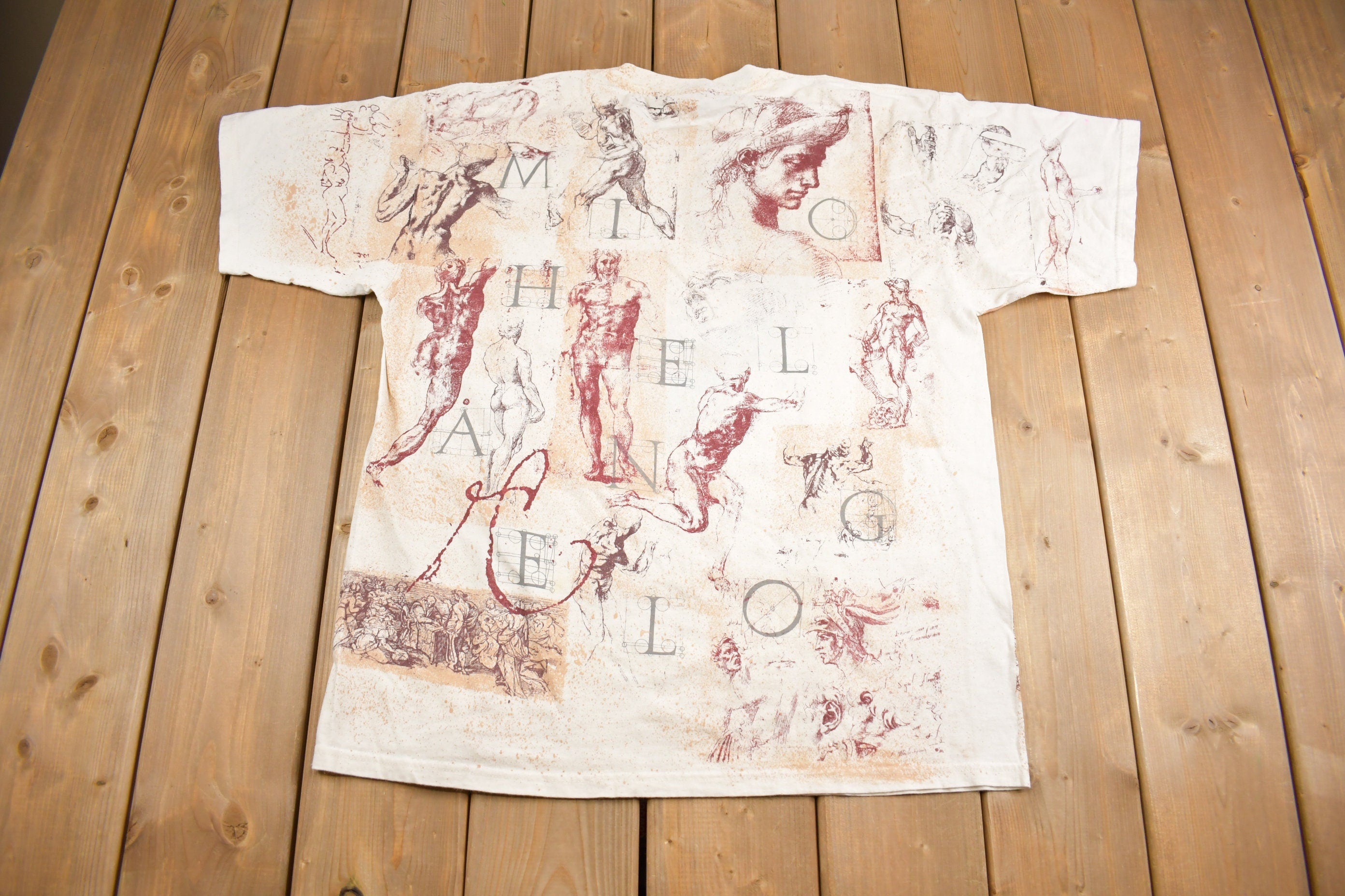 Vintage 1990s Michelangelo Art Graphic T Shirt